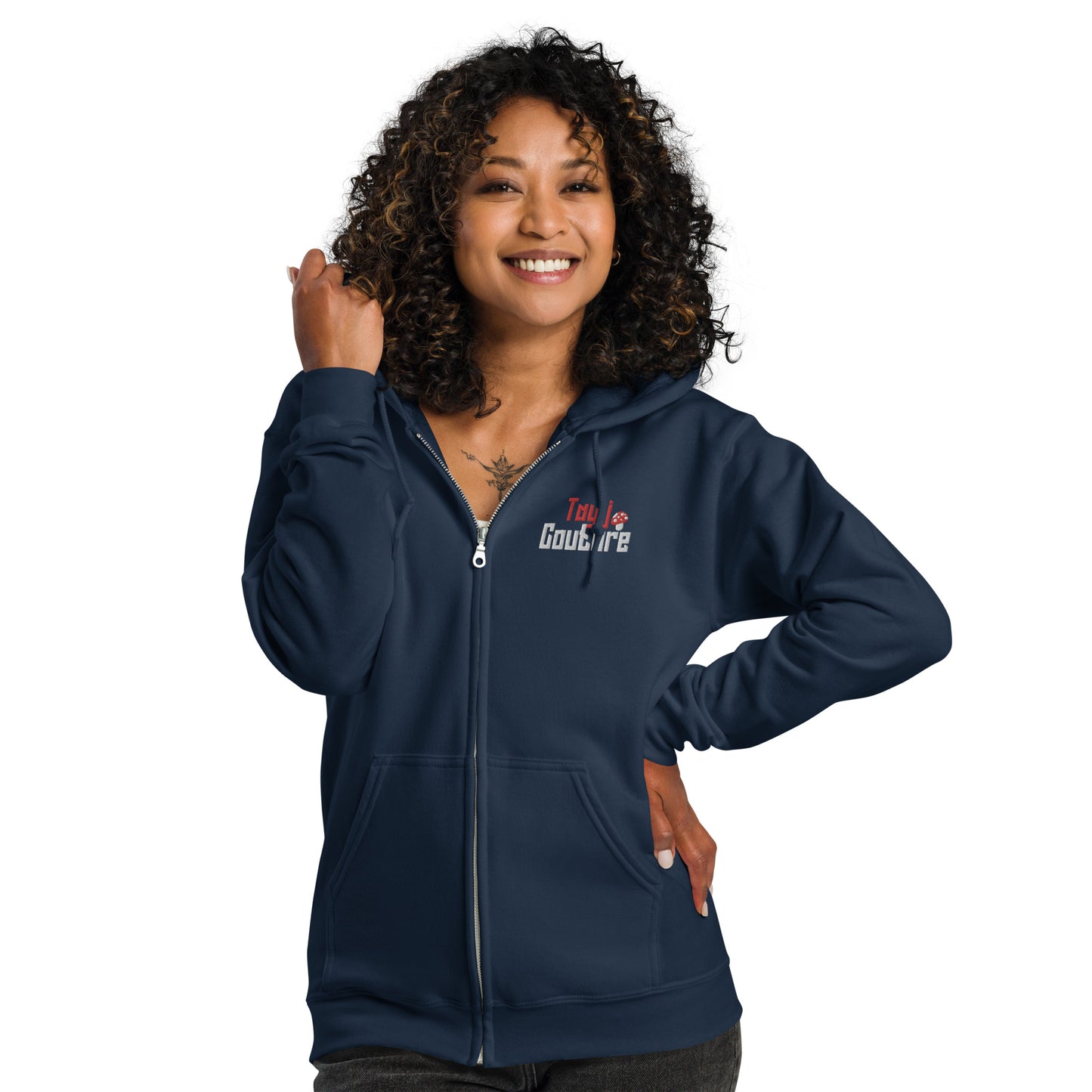 Unisex zip up hoodie