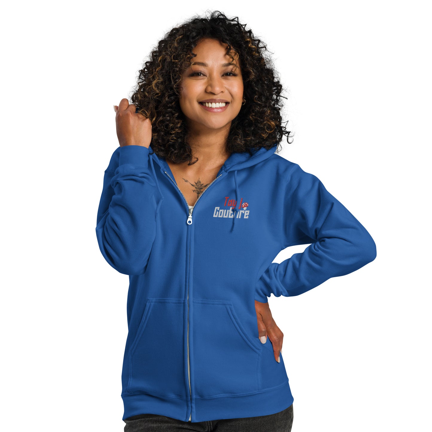 Unisex zip up hoodie